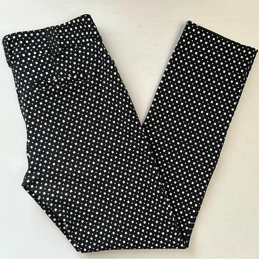 Ricki's Slim Fit Cropped Ankle Pants Slant Pocket Stretch Fit Black White Size 2 - Picture 16 of 16